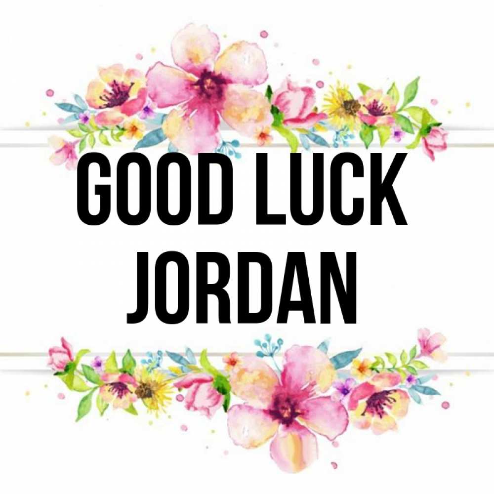 Greetings card с именем, Jordan Good luck пусть повезет 1 Greetings with text for free download 