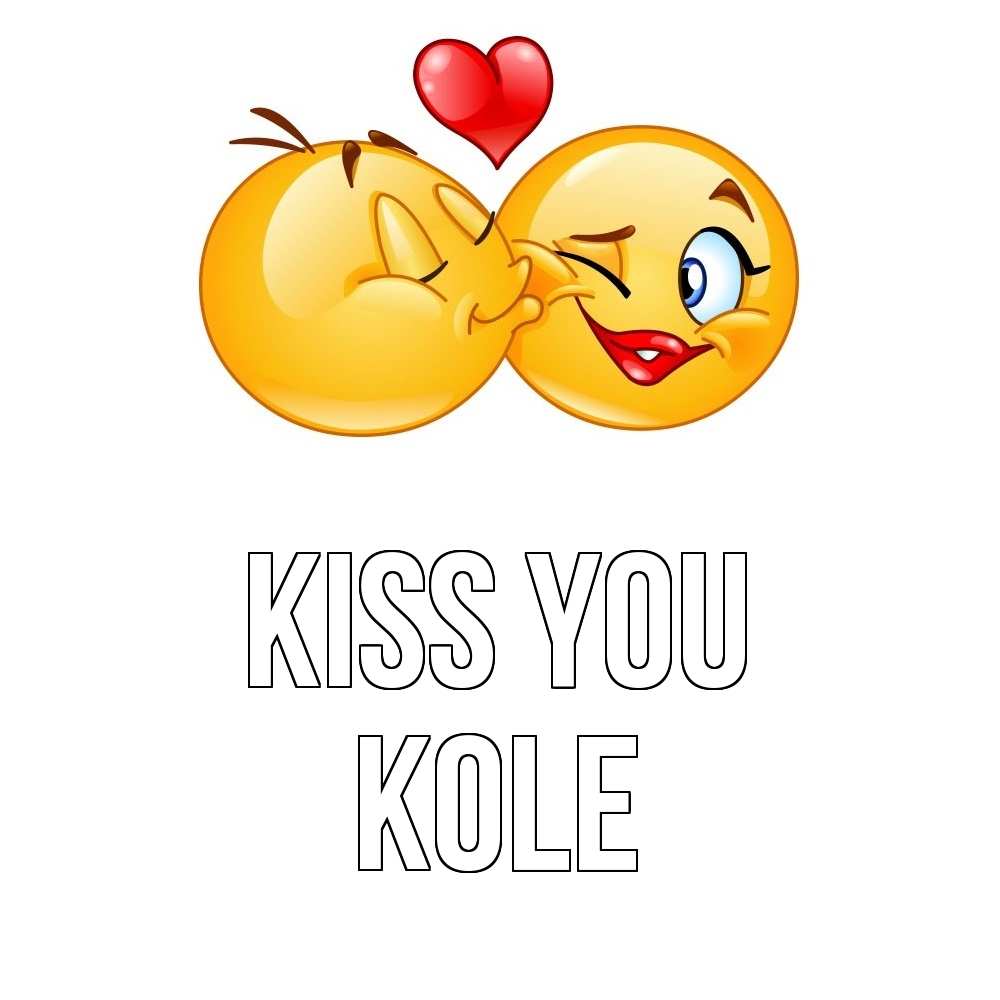 Greetings card с именем, Kole Kiss you губы и белые зубы Greetings with text for free download 