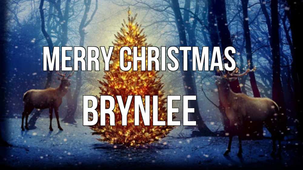 Greetings card с именем, Brynlee Merry Christmas олени, новогодняя елка Greetings with text for free download 