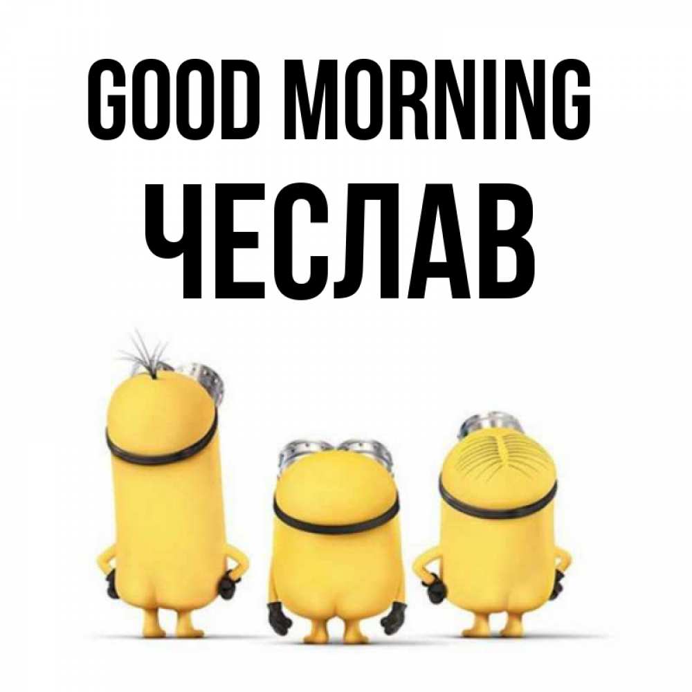 Greetings card с именем, Чеслав Good morning подписать открытку онлайн бесплатно Greetings with text for free download 