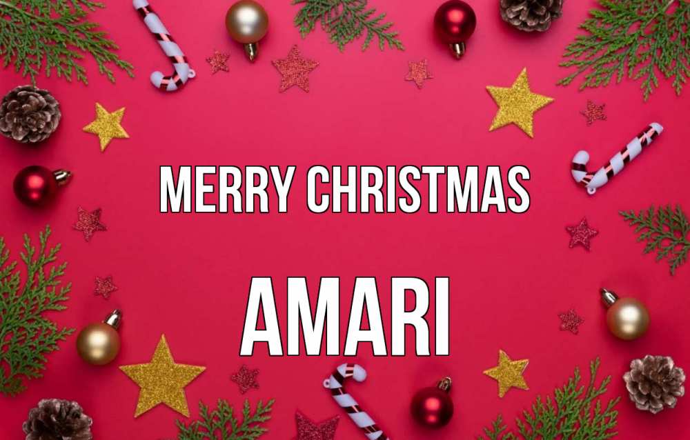 Greetings card с именем, Amari Merry Christmas с рождеством Greetings with text for free download 