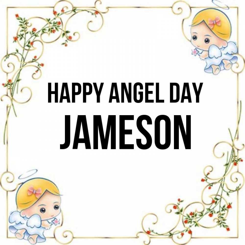 Greetings card с именем, Jameson happy angel day девочки ангелы Greetings with text for free download 
