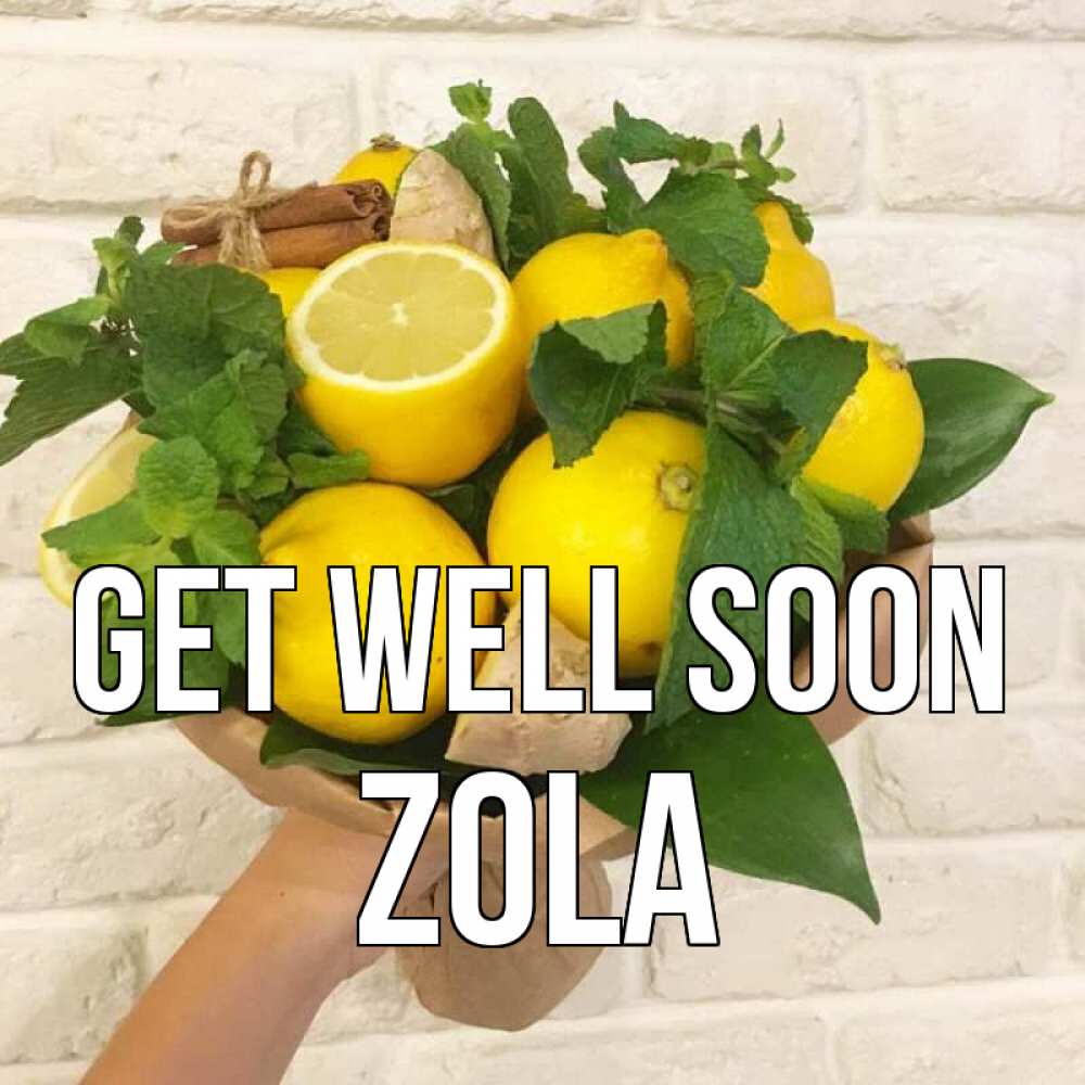 Greetings card с именем, Zola Get well soon витамины Greetings with text for free download 
