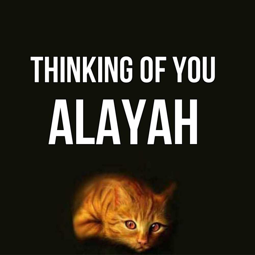 Greetings card с именем, Alayah Thinking of you рыжий Greetings with text for free download 