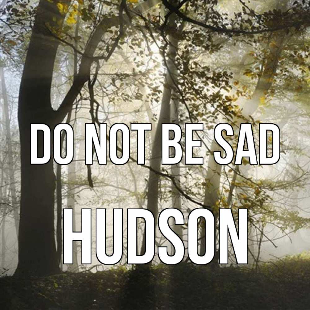 Greetings card с именем, Hudson Do not be sad лес и свет Greetings with text for free download 
