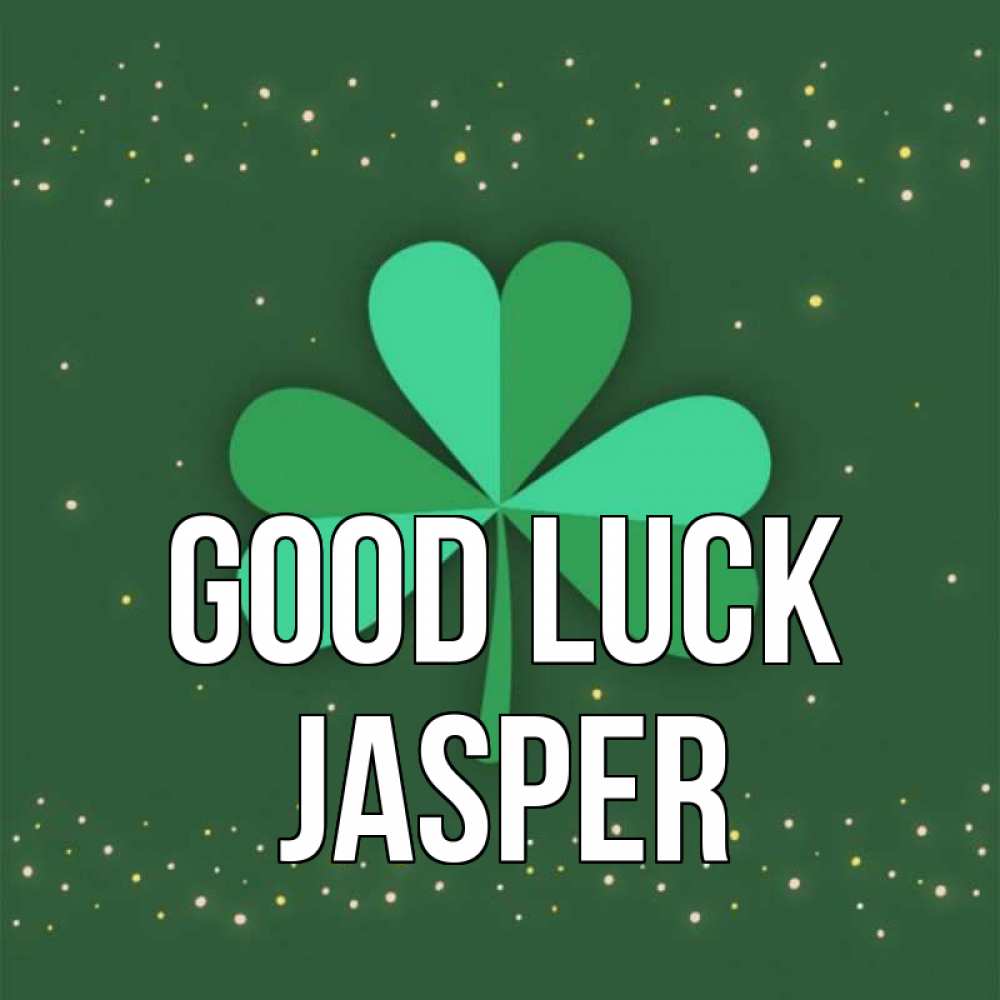 Greetings card с именем, Jasper Good luck лист клевера Greetings with text for free download 