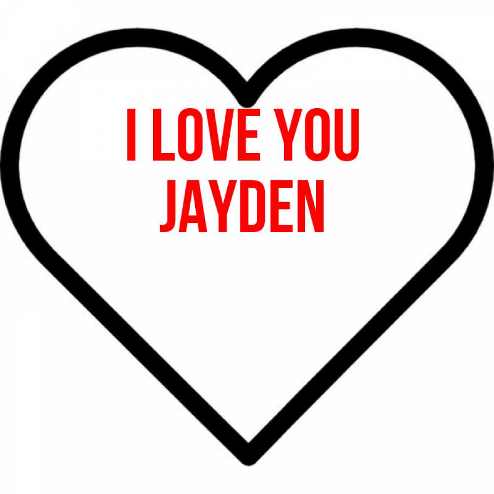 Greetings card с именем, Jayden I love you посто Greetings with text for free download 