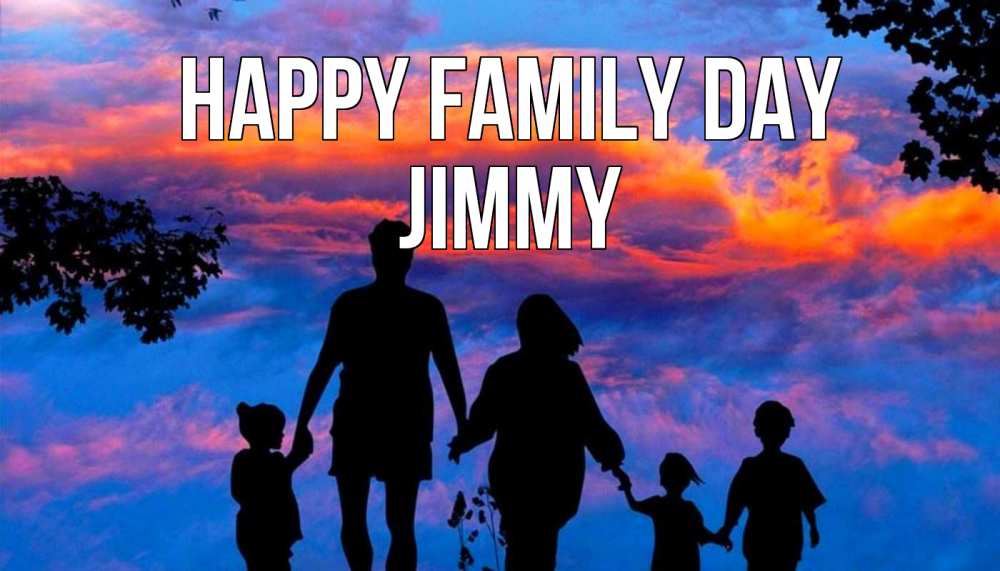 Greetings card с именем, Jimmy happy family day семья Greetings with text for free download 