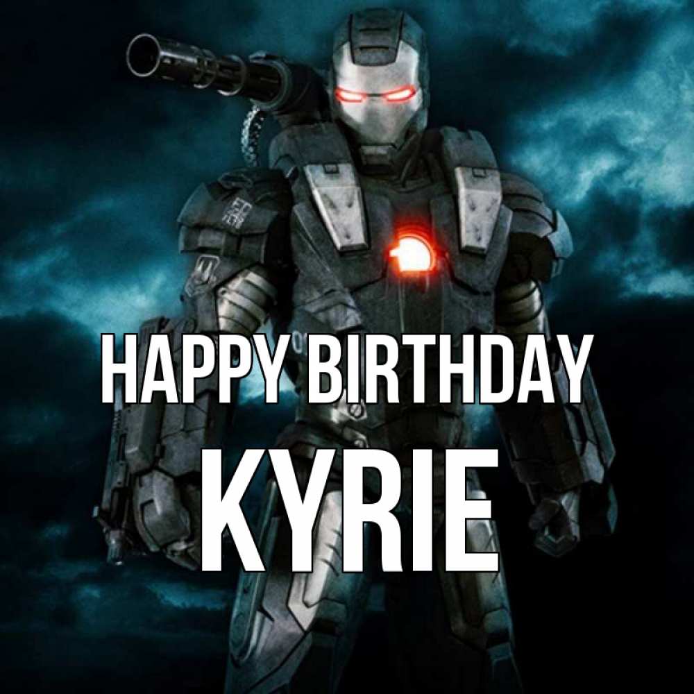 Greetings card с именем, Kyrie Happy Birthday марвел супергерой в новом костюме Greetings with text for free download 