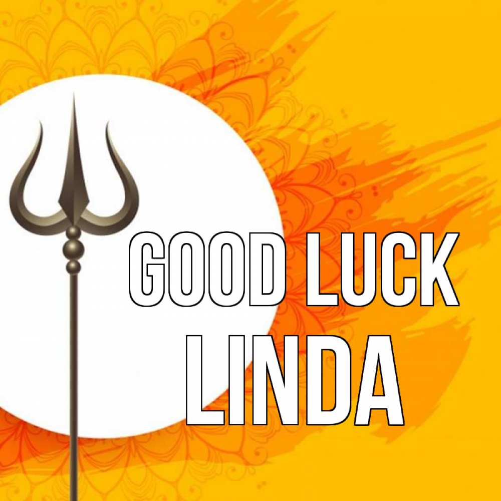Greetings card с именем, Linda Good luck пусть повезет Greetings with text for free download 