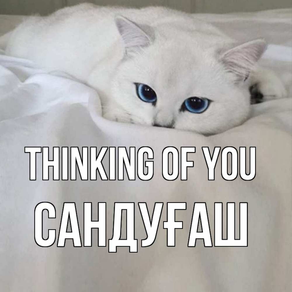 Greetings card с именем, САНДУҒАШ Thinking of you я очень по тебе скучаю и тоскую Greetings with text for free download 